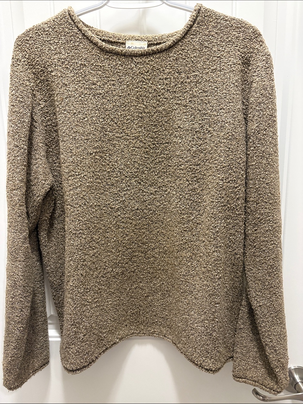 Columbia Women’s Large Brown Textured Boucle Crewneck Sweater